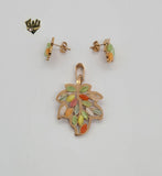 (4-9016) Stainless Steel - Colorful Leaf Set. - Fantasy World Jewelry