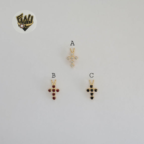 (1-2195-1) Gold Laminate - Zircon Cross Pendants - BGF