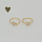 (1-3038) Gold Laminate - Zircon Triangle Ring - BGF - Fantasy World Jewelry