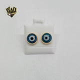 (1-1197) Gold Laminate - Blue Eyes Studs Earrings - BGF - Fantasy World Jewelry