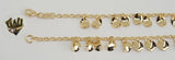 (1-0900) Gold Laminate - 2.5mm Open Link w/ Charms Bracelet - 7.5" - BGO - Fantasy World Jewelry