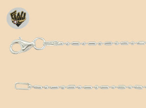 (2-0125) 925 Sterling Silver - 1.5mm Alternative Link Anklet - 10" - Fantasy World Jewelry