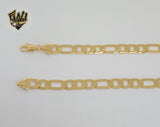 (1-1928) Gold Laminate - 7.5mm Flat Figaro Link Chain - BGF