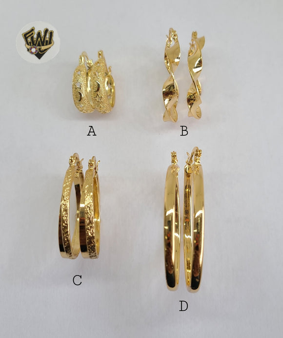 (1-2710) Gold Laminate Hoops - BGO - Fantasy World Jewelry