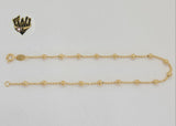(1-0065) Gold Laminate - 1.5mm Balls Link Anklet - 10" - BGF - Fantasy World Jewelry