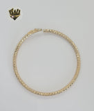 (1-4059) Laminado de oro - Brazalete de tres tonos de 4 mm - BGO