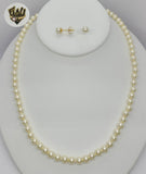(MSET-17) Gold Laminate - Mallorca Pearls Set - Fantasy World Jewelry