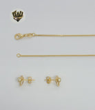 (1-6072) Gold Laminate - Heart Pearl Set - BGF