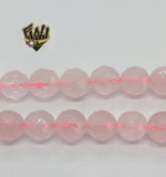 (MBEAD-170) 10mm Quarzo Rosado Faceted Beads - Fantasy World Jewelry