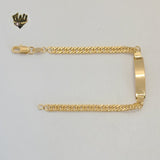 (1-0965) Gold Laminate - 4.5mm Double Curb Link Plate Bracelet - 7" - BGF - Fantasy World Jewelry
