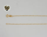 (1-1642) Laminado de oro - Cadena de eslabones alternativos de 1 mm - BGF