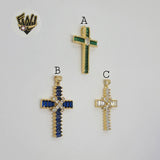 (1-2361-1) Gold Laminate - Cross Pendants - BGO