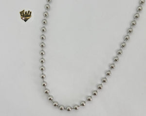 (4-3162) Stainless Steel - 5mm Balls Link Chain - 30" - Fantasy World Jewelry