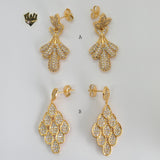 (1-1215-C) Gold Laminate - Long Earrings - BGO - Fantasy World Jewelry