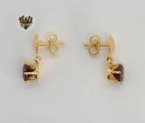 (1-1159) Gold Laminate - Zircon Earrings - BGO - Fantasy World Jewelry