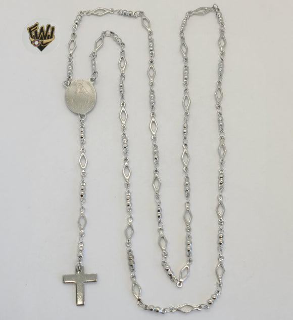 Mens Stainless Steel 36” Cross Rosary Necklace, Color: White - JCPenney