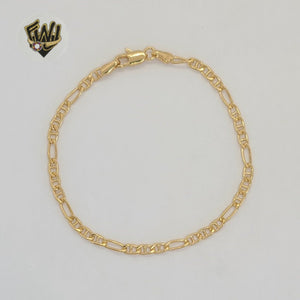 (1-0423-1) Gold Laminate - 4mm Figucci Bracelet - 7" - BGF