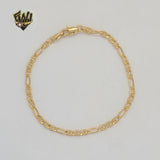 (1-0423-1) Gold Laminate - 4mm Figucci Bracelet - 7" - BGF