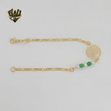 (1-0522) Laminado de oro - Pulsera Árbol de la vida de 2 mm - 7" - BGF