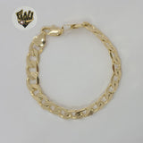 (1-60038) Gold Laminate - 10mm Curb Link Men Bracelet - 8.5" - BGF - Fantasy World Jewelry