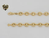 (1-1718) Laminado de oro - Cadena de eslabones marineros huecos de 8 mm - BGF