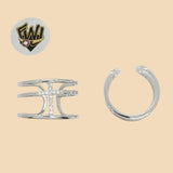 (2-5106) 925 Sterling Silver - Zircon Cross Ring - Fantasy World Jewelry