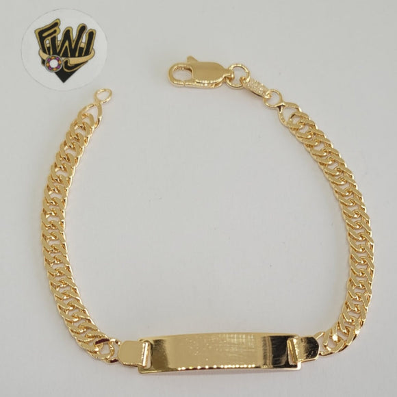 (1-0964) Gold Laminate - 4.5mm Curb Link Bracelet w/ Plate - 6.5