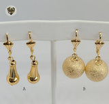 (1-1036) Gold Laminate Earrings - BGF - Fantasy World Jewelry