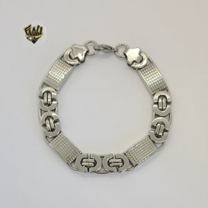 (4-4024) Stainless Steel - 11mm Bracelet for Men - 8.5" - Fantasy World Jewelry