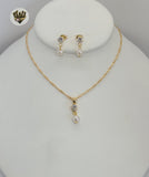 (1-6210) Gold Laminate - Pearls Set - BGO - Fantasy World Jewelry