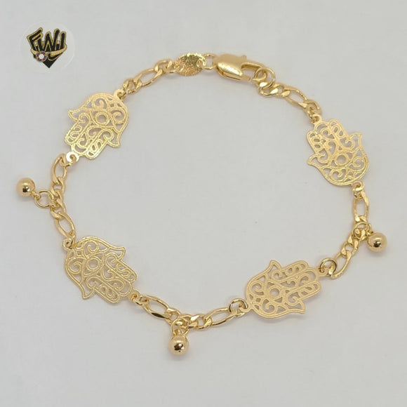 (1-0668) Gold Laminate - 3mm Hand Bracelet - 7.5