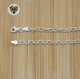 (sv-rl-01) 925 Sterling Silver - Alternative Rolo Link Chain. - Fantasy World Jewelry