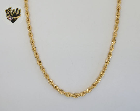 (1-1624-1) Gold Laminate - 4mm Rope Link Chain - BGF