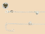 (2-0179) 925 Sterling Silver - 2mm Dolphins Anklet - 10" - Fantasy World Jewelry