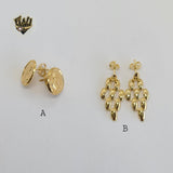 (1-1102) Gold Laminate Earrings - BGF - Fantasy World Jewelry