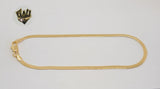 (1-0214) Gold Laminate - 2.5mm Herringbone Anklet - 10" - BGF - Fantasy World Jewelry