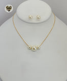 (1-6242) Gold Laminate - Pearls Set - BGF - Fantasy World Jewelry