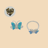 (2-5137) 925 Sterling Silver - Zircon Butterfly Ring - Fantasy World Jewelry