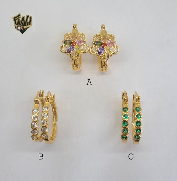 (1-2658-E) Gold Laminate Hoops - BGO - Fantasy World Jewelry