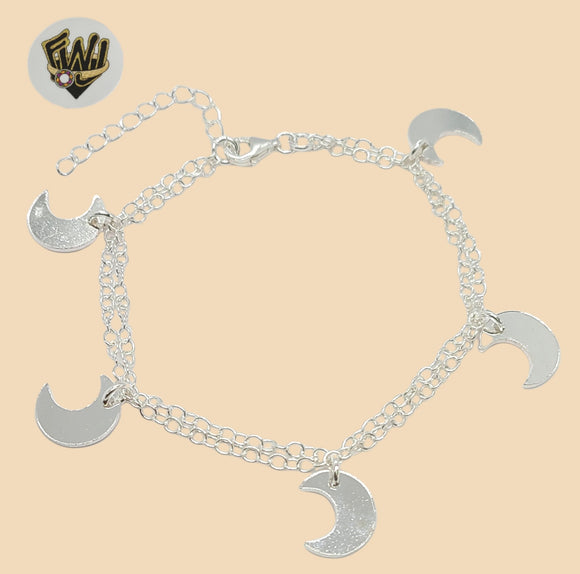 (2-0310) 925 Sterling Silver - 4mm Link Charms Bracelet. - Fantasy World Jewelry