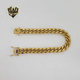 (4-4033) Stainless Steel - 10mm Curb Link Men Bracelet.