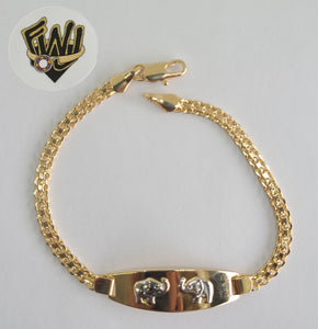(1-0568) Gold Laminate Bracelet- 3.5mm Bismarck Link Bracelet w/Plate -7.5''-BGF - Fantasy World Jewelry