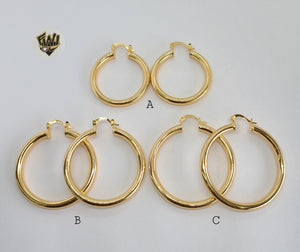 (1-2855) Gold Laminate - Plain Hoops - BGO - Fantasy World Jewelry