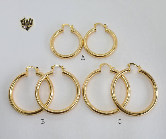 (1-2855) Gold Laminate - Plain Hoops - BGO - Fantasy World Jewelry