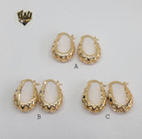 (1-2643 A-D) Gold Laminate Hoops - BGO - Fantasy World Jewelry