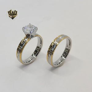 (4-0095-1) Stainless Steel - Wedding Rings. - Fantasy World Jewelry