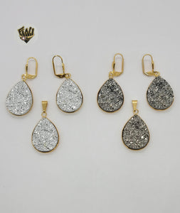 (1-6486) Gold Laminate - Zircon Drop Style Set - BGF - Fantasy World Jewelry