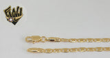 (1-0432) Gold Laminate Bracelet - 3.5mm Alternative Flat Marine Link - 7.5" - BGF - Fantasy World Jewelry