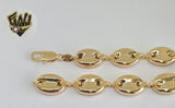 (1-0428) Gold Laminate Bracelet - 12mm Puff Marine Link - 7.5" - BGF - Fantasy World Jewelry