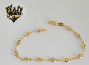 (1-0426) Gold Laminate Bracelet - 4.5mm Puff Marine Link - BGF - Fantasy World Jewelry